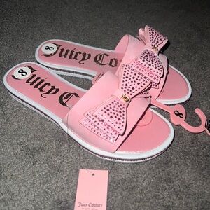 Juicy Couture Pink Rhinestone Bow Sandals